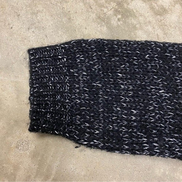 BCBG MaxAzria Cowl Neck Long Sleeve Slouchy Fit Distressed Knit Black Sweater S - Picture 7 of 14